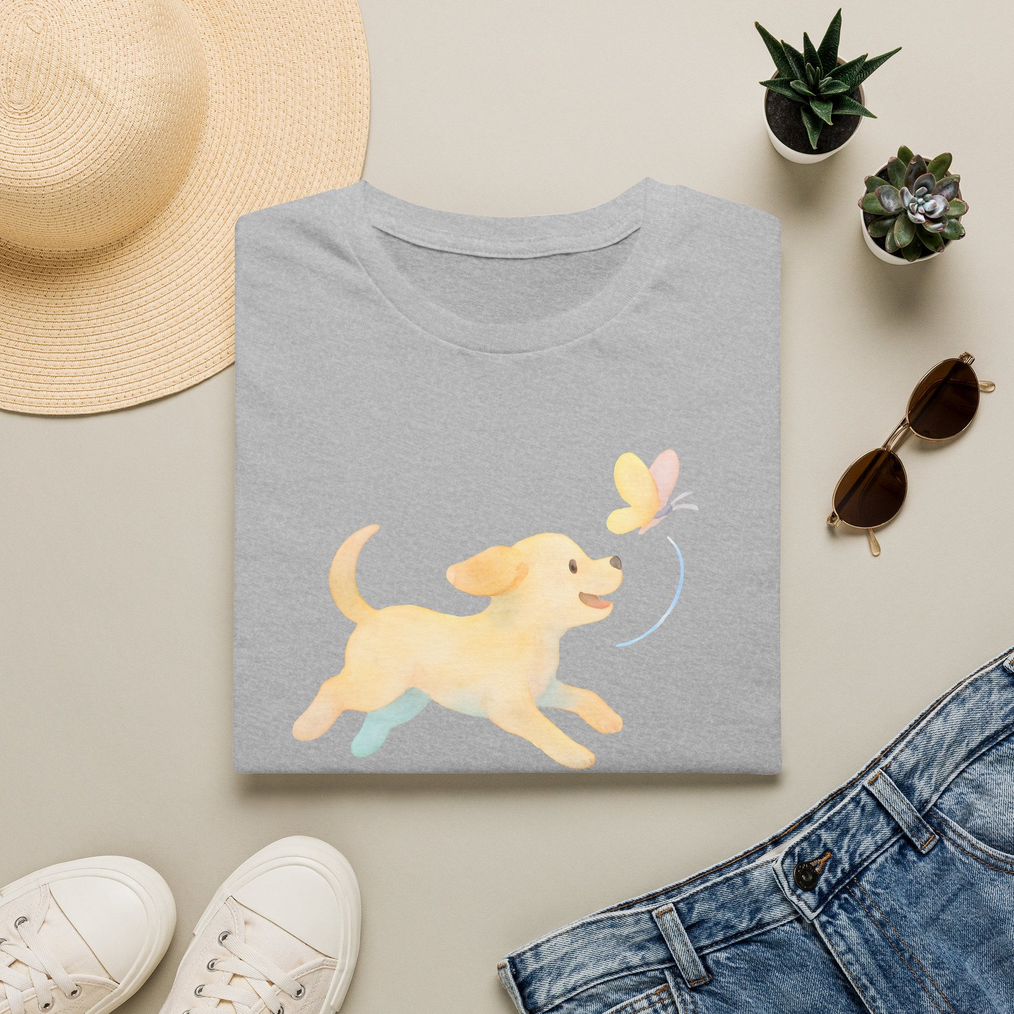 Dog Chasing Butterfly T-Shirt