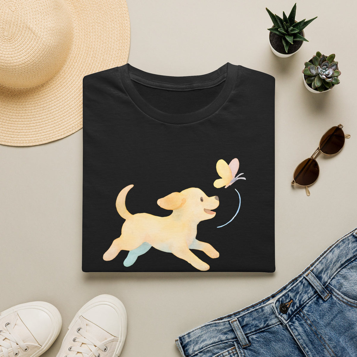 Dog Chasing Butterfly T-Shirt