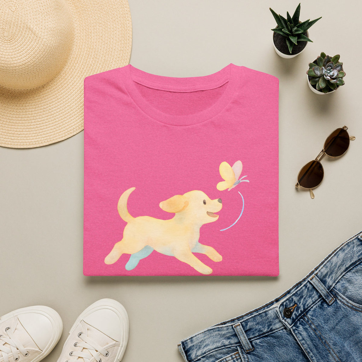 Dog Chasing Butterfly T-Shirt