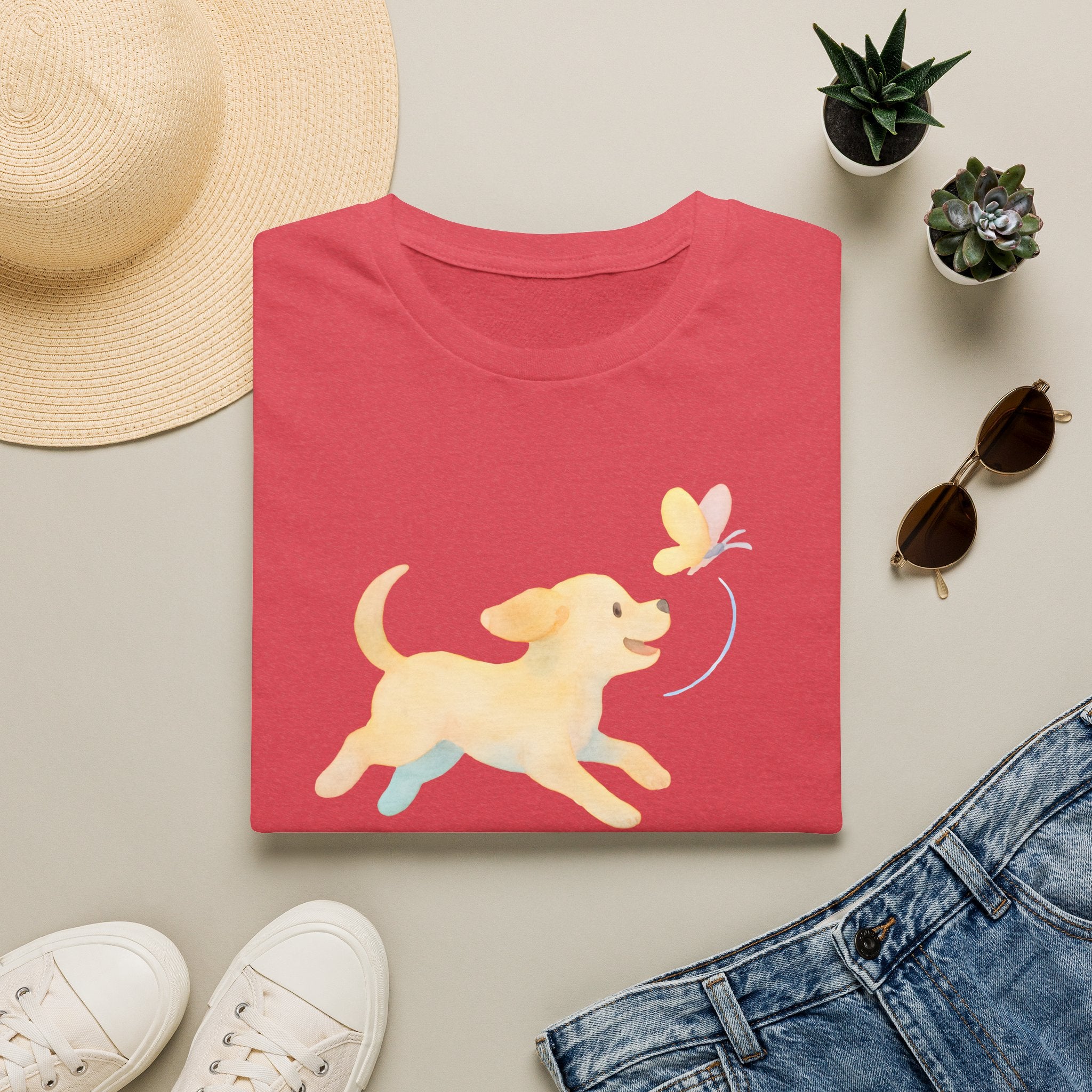 Dog Chasing Butterfly T-Shirt