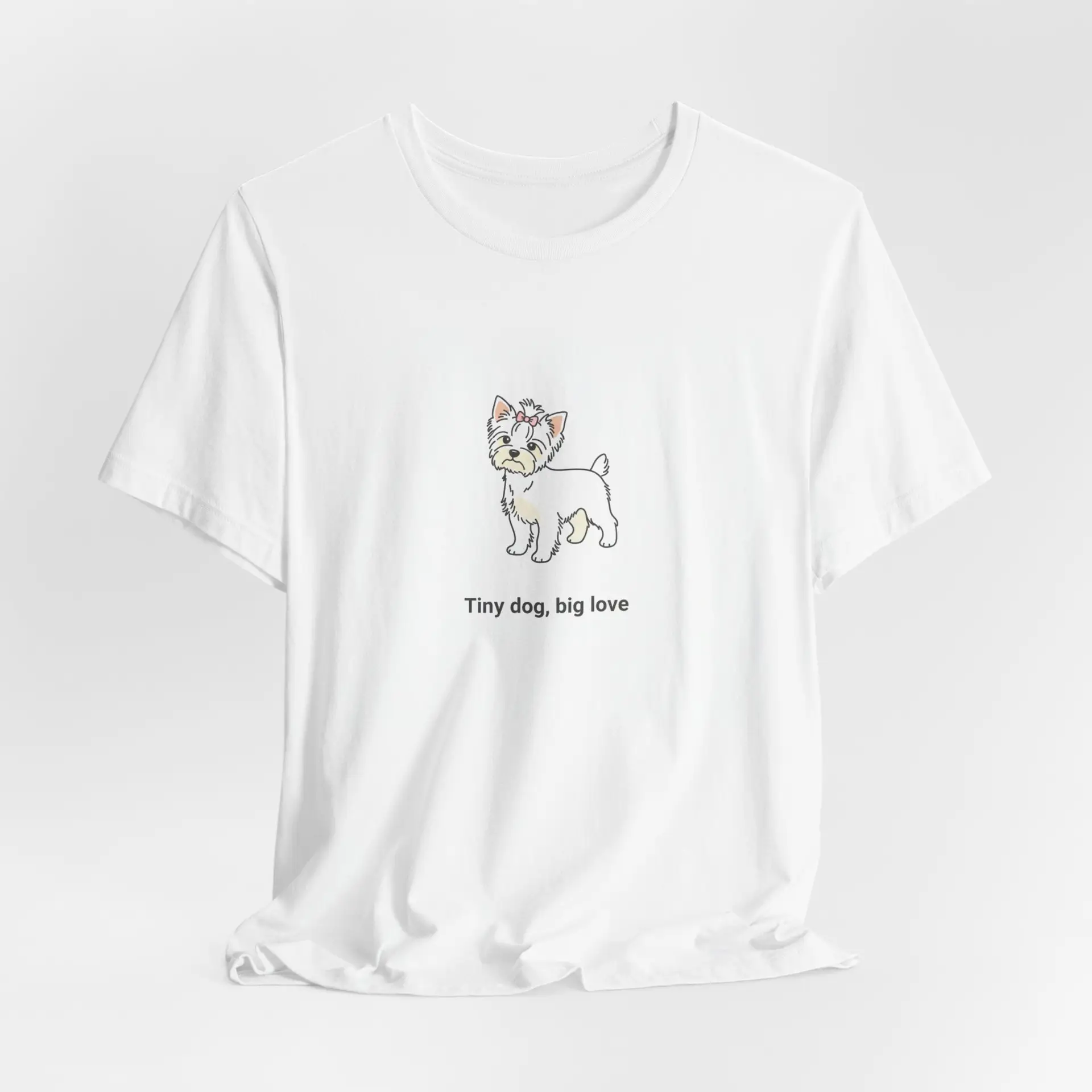 Tiny Dog Big Love T-Shirt – Cute Yorkshire Terrier Quote Tee for Dog Lovers - Image 4