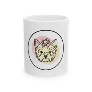 Yorkie Head Ceramic Mug – Cute Yorkshire Terrier Face Mug for Dog Lovers