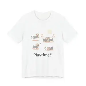 Teacup Yorkies Playing T-Shirt – Cute Yorkshire Terrier Puppy Tee for Dog Lovers