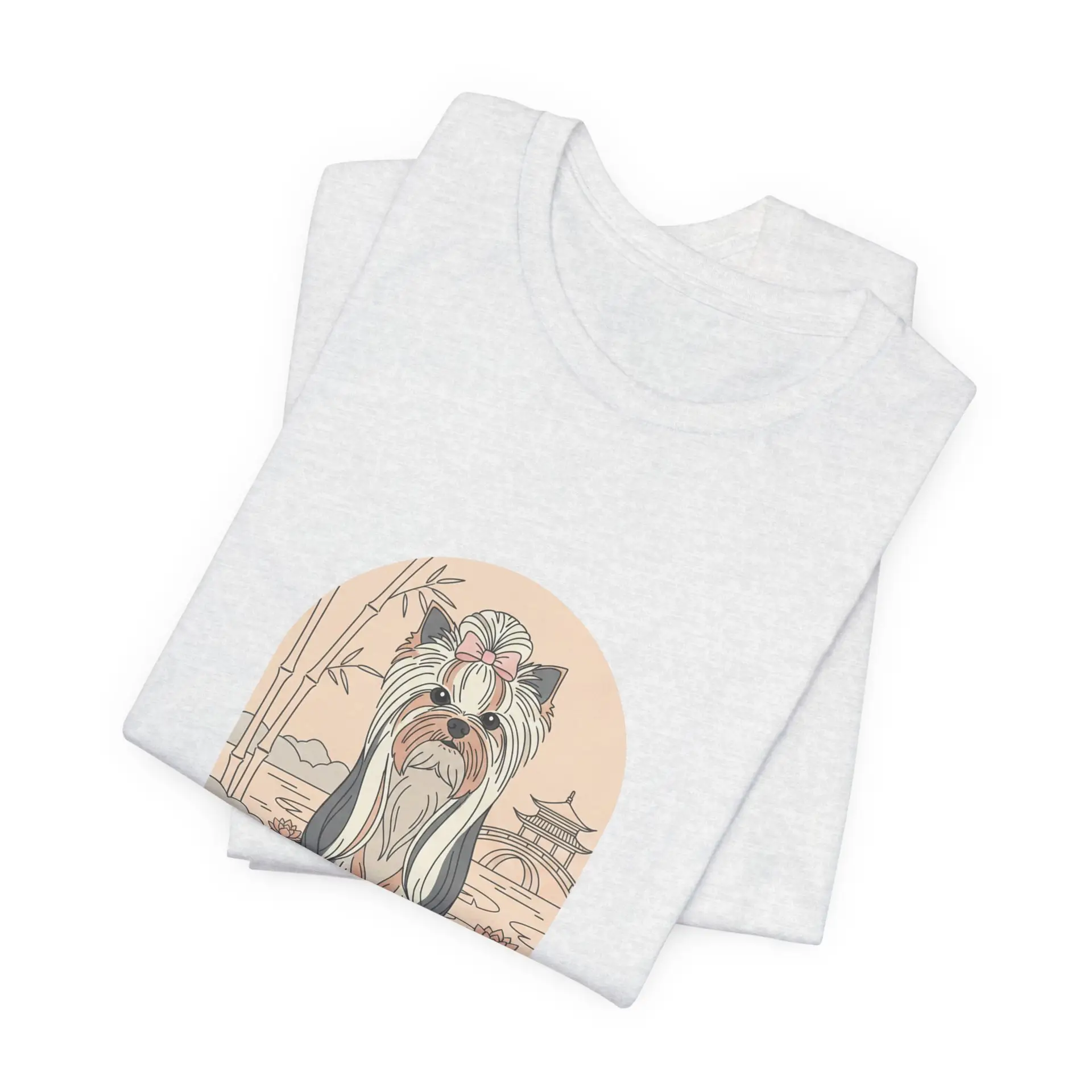 Long Haired Yorkie T-Shirt – Minimalist Yorkie Line Art Tee for Dog Lovers - Image 7