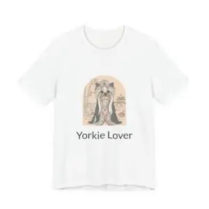 Long Haired Yorkie T-Shirt – Minimalist Yorkie Line Art Tee for Dog Lovers